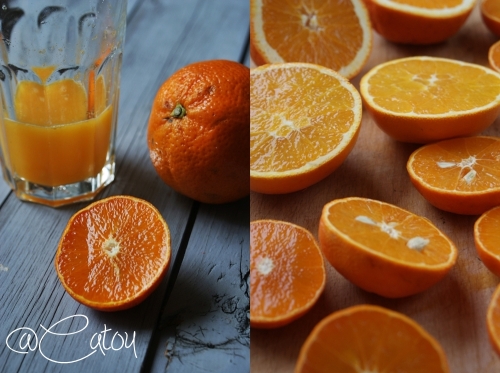 Saft und Orangen